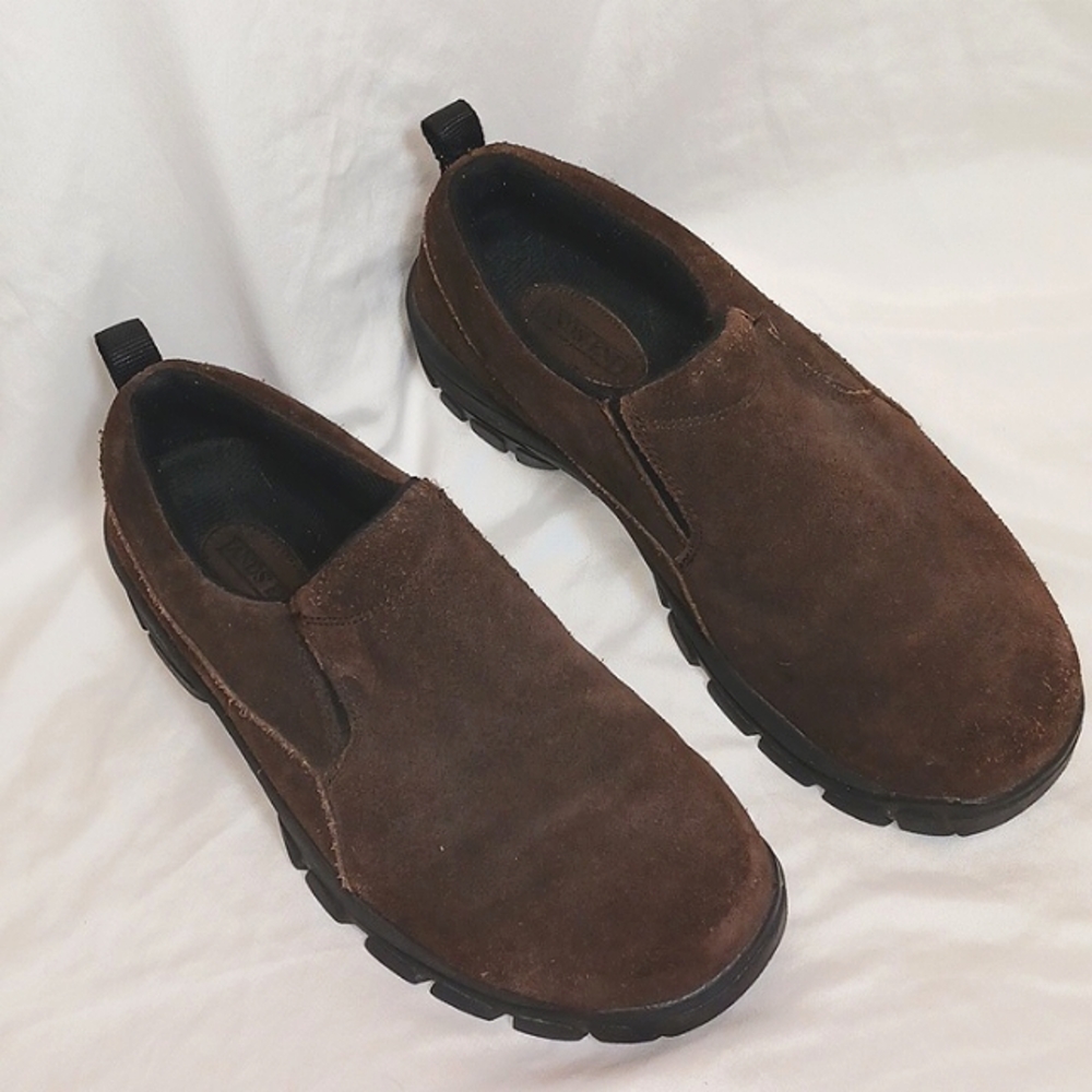 Lands End Brown Suede Clog Loafers
